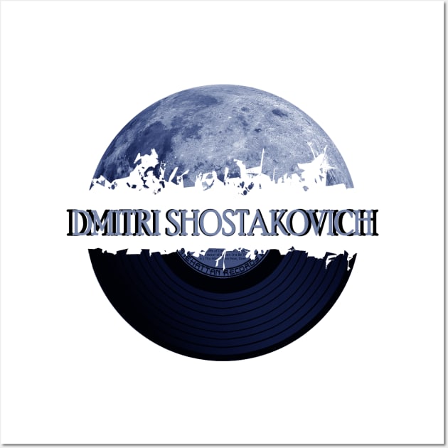 Dmitri Shostakovich blue moon vinyl Wall Art by hany moon